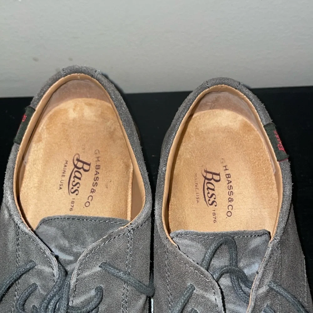 Anthropologie G.H. Bass Pasadena Suede Nubuck Lace Up Loafers.‎  Size 8.5 Wide.
